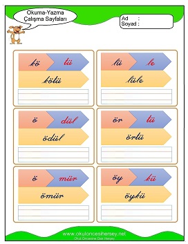 ü sesi Çalışma Sayfaları